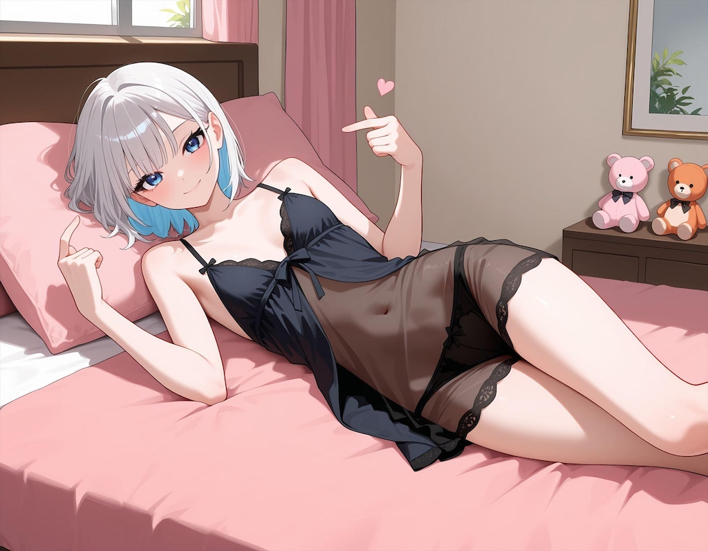 ベッドで絵那たん