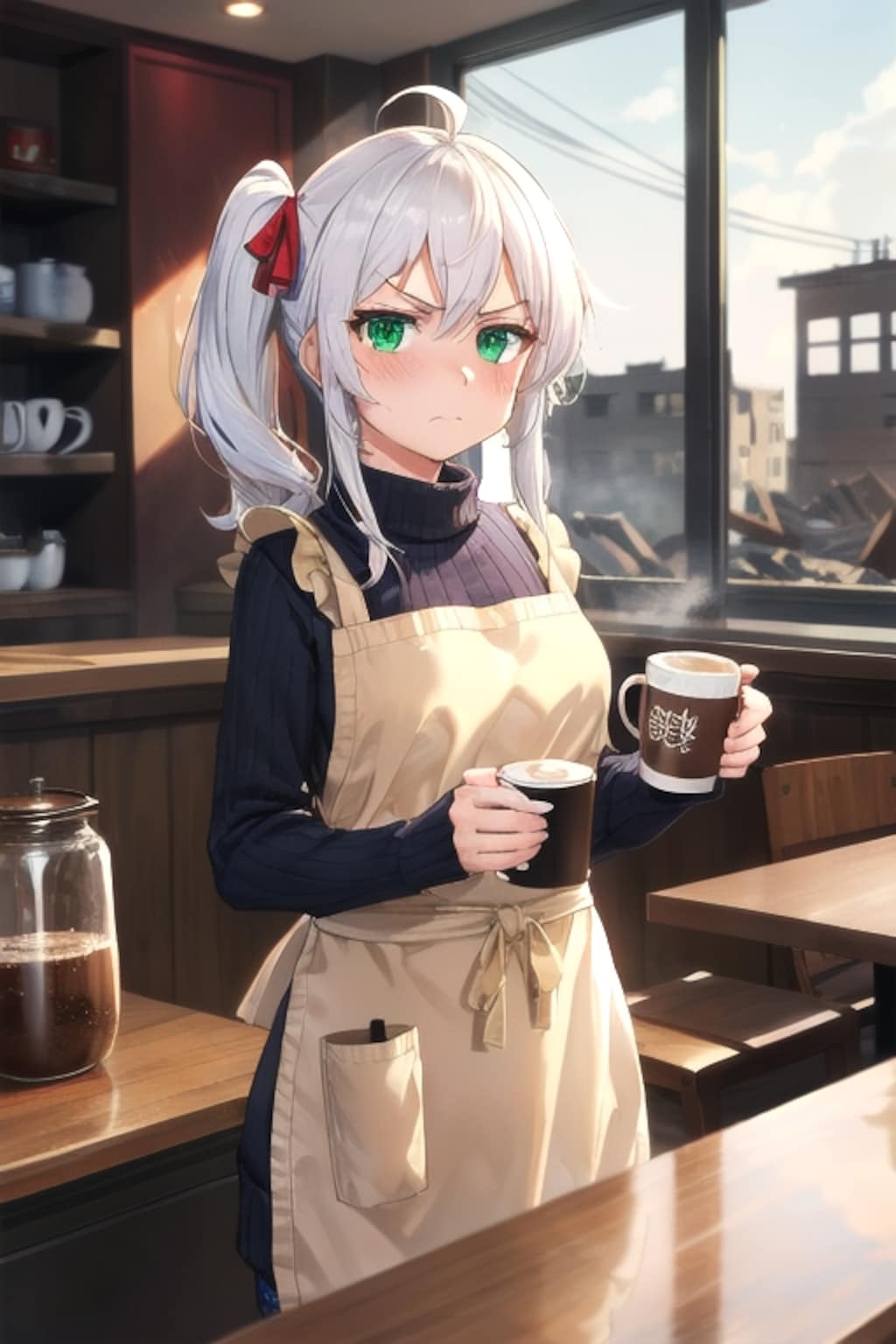 喫茶店の看板娘