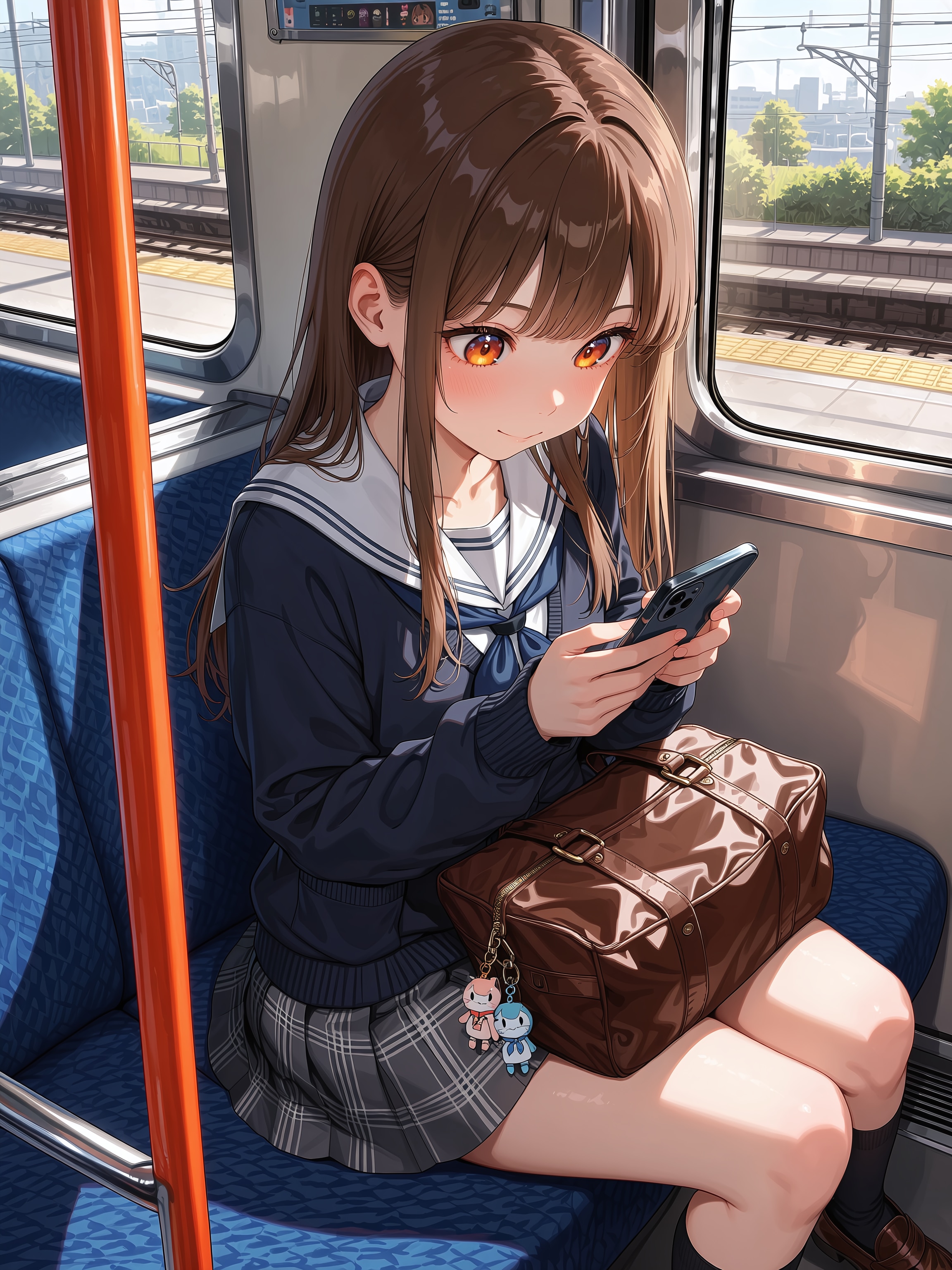 電車の中で | の人気AIイラスト・グラビア