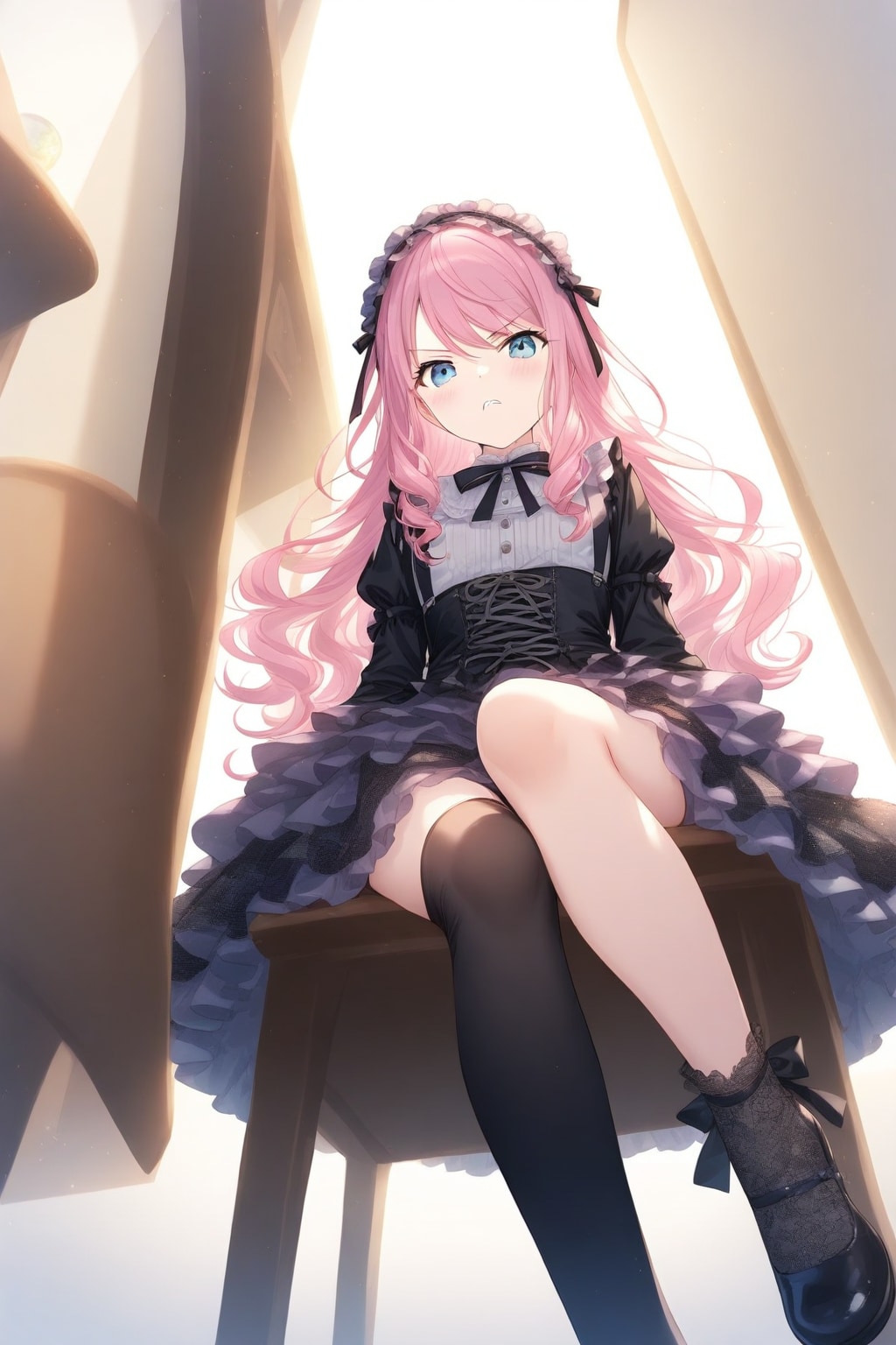 見下ろしてくるゴスロリの女の子 | の人気AIイラスト・グラビア