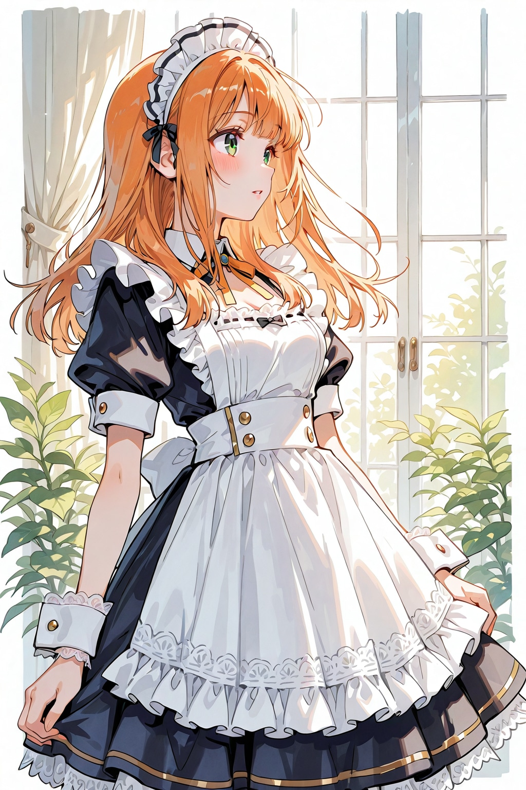 水彩メイドさん | の人気AIイラスト・グラビア