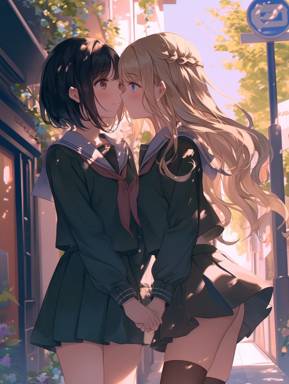 キスしたい二人のJK103 | の人気AIイラスト・グラビア