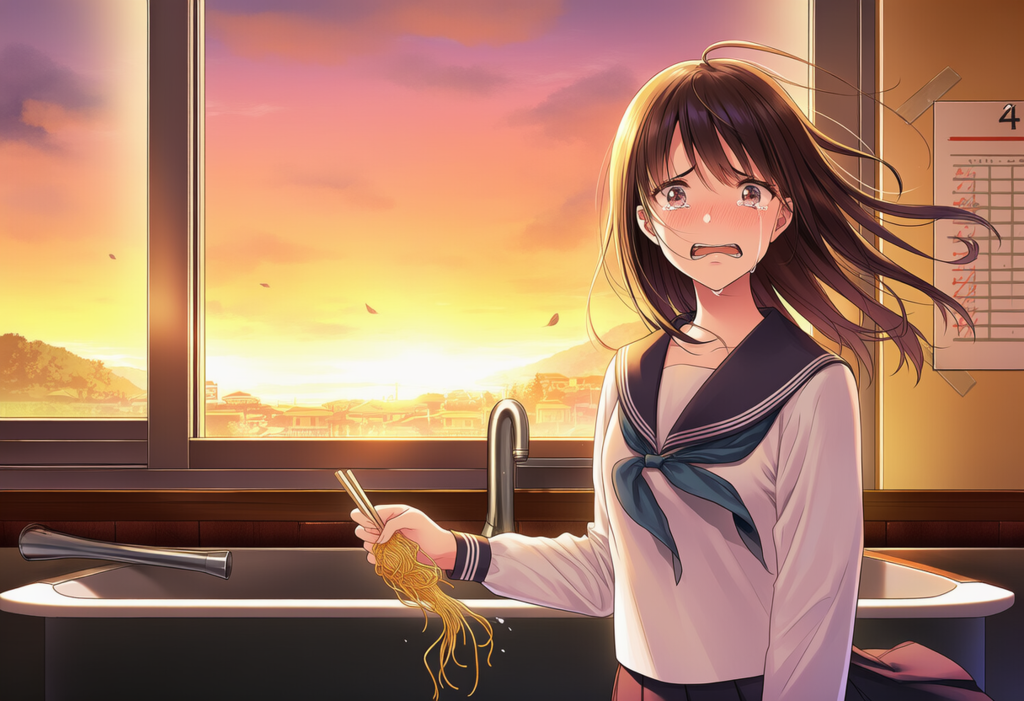 カップ焼きそばの湯切り失敗・・・