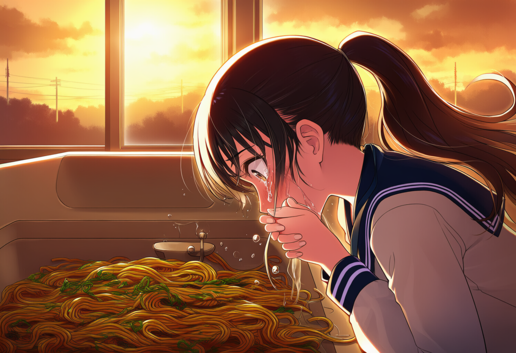 カップ焼きそばの湯切り失敗・・・