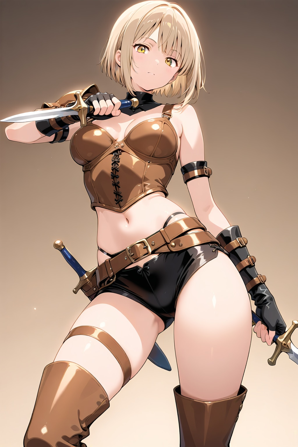 ダガーと革鎧