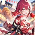 りんご飴、どうぞ！さぁ秋祭りデート、楽しみましょう[days AI] 3枚目