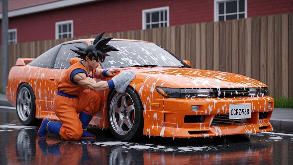 孫悟空がシルエイティを洗う