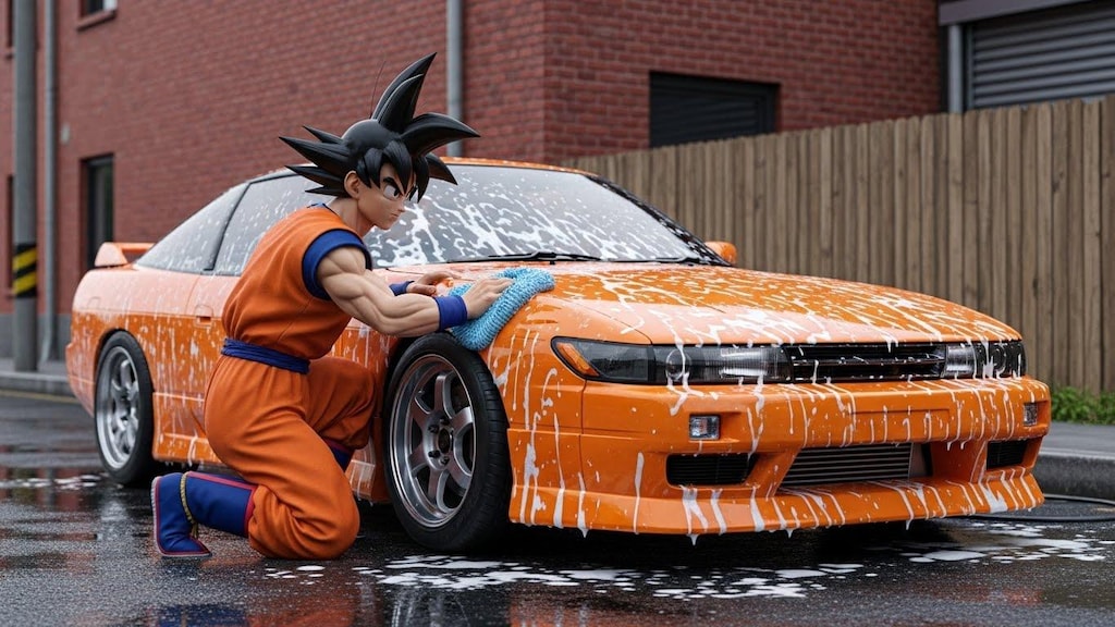 孫悟空がシルエイティを洗う