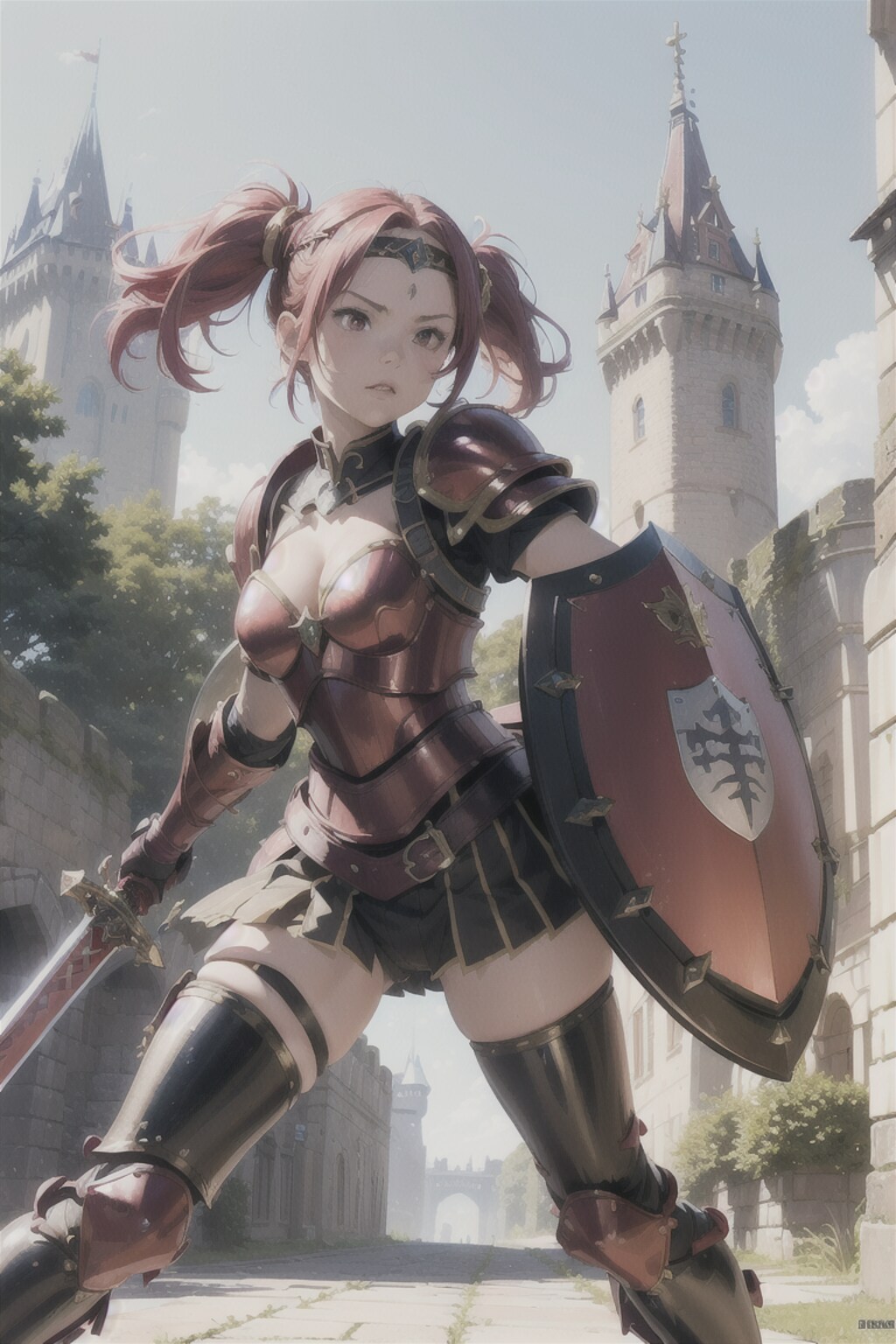 (12作品)女戦士(プレートメイル)/female warrior wearing plate mail