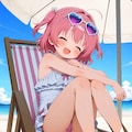 女の子と海 3枚目