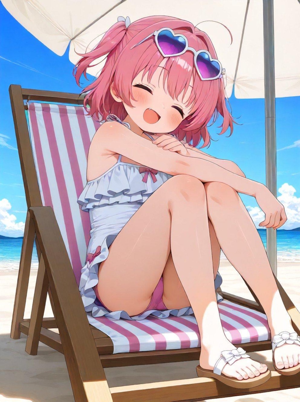 女の子と海