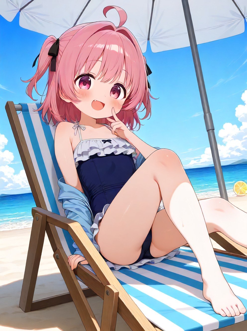 女の子と海