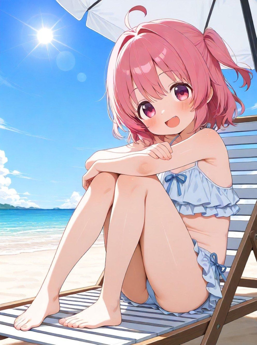 女の子と海
