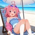 女の子と海 4枚目