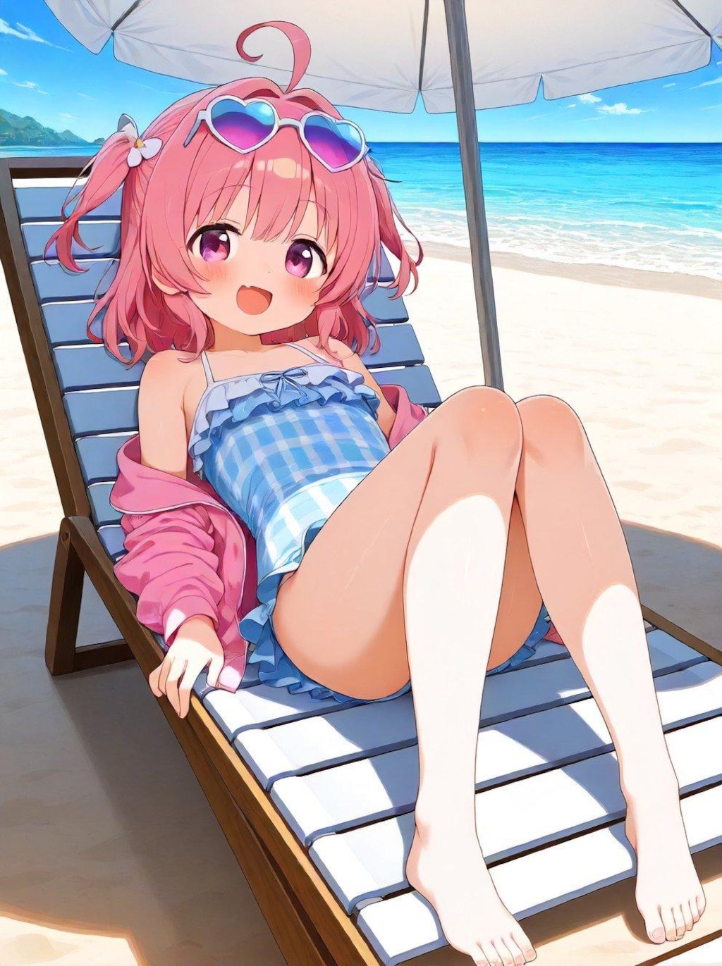 女の子と海