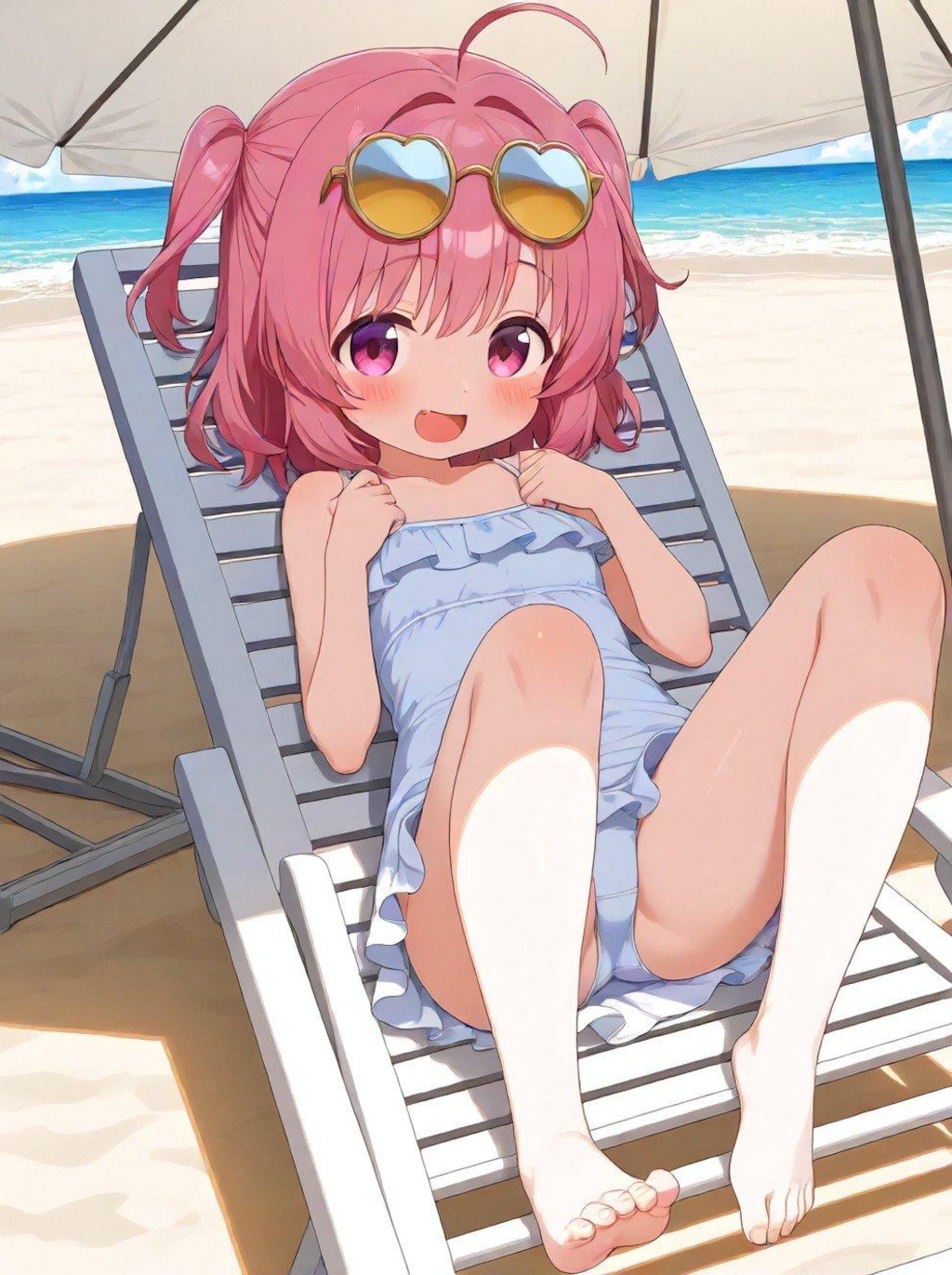 女の子と海