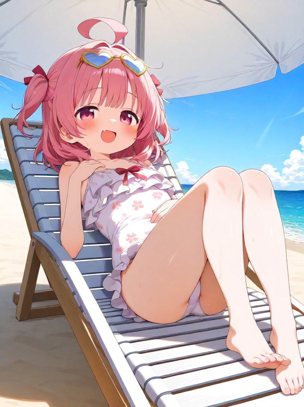 女の子と海