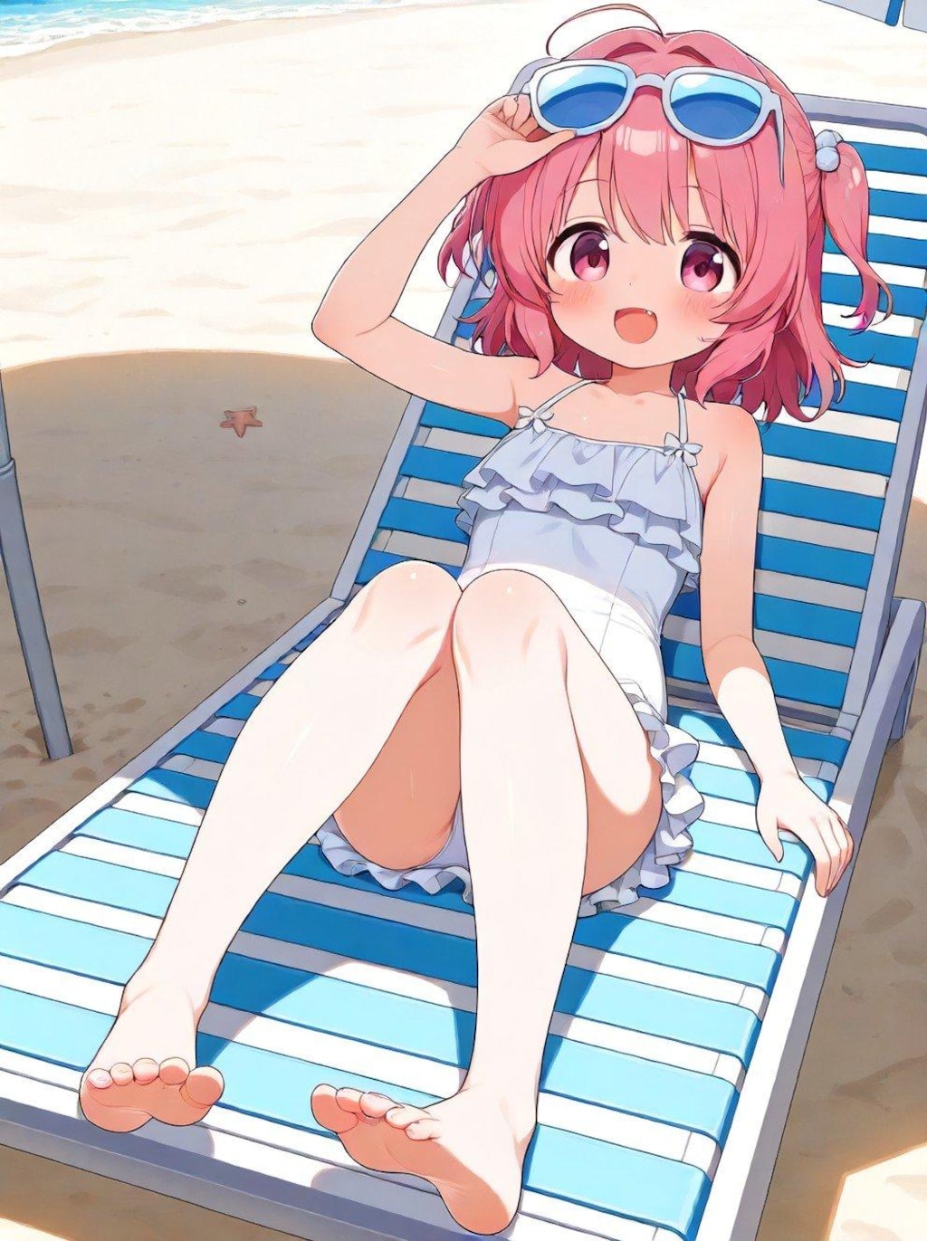 女の子と海