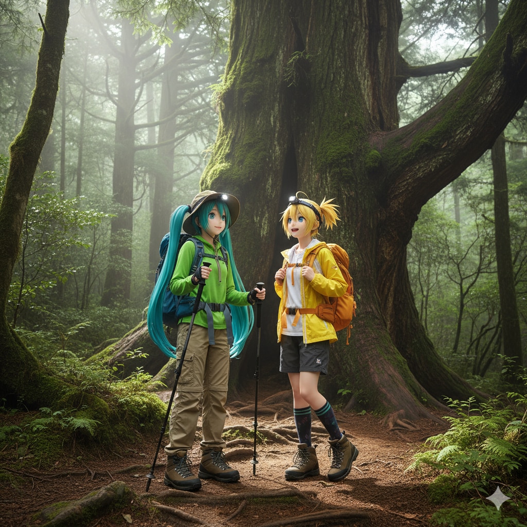 ミクさんリンさん 縄文杉トレッキングツアーに来ました