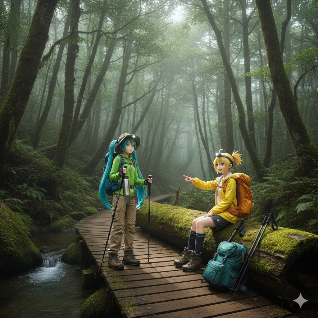 ミクさんリンさん 縄文杉トレッキングツアーに来ました