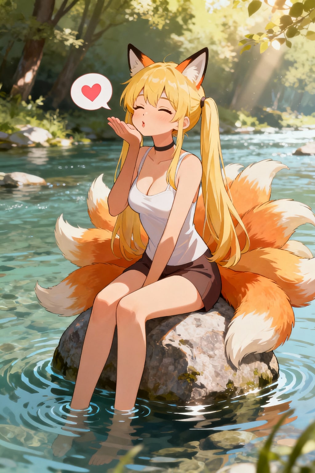 九尾の狐の投げキッスSeedream