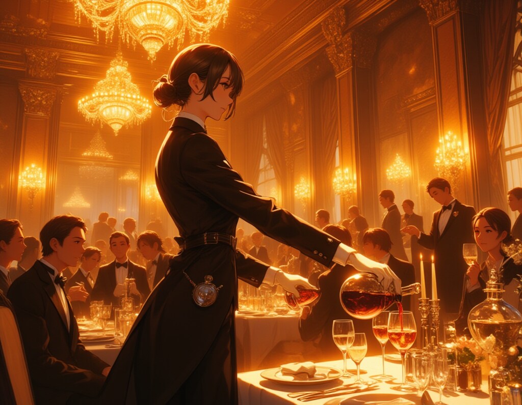 華やぐ晩餐会と優雅な女性執事