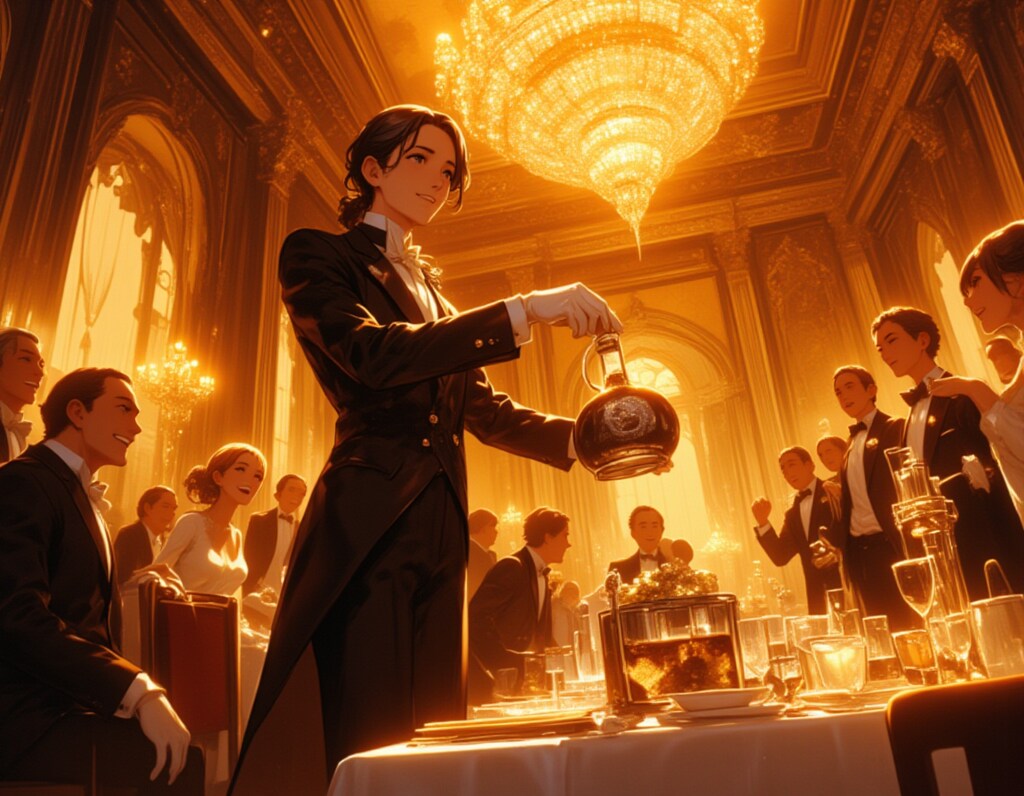 華やぐ晩餐会と優雅な女性執事
