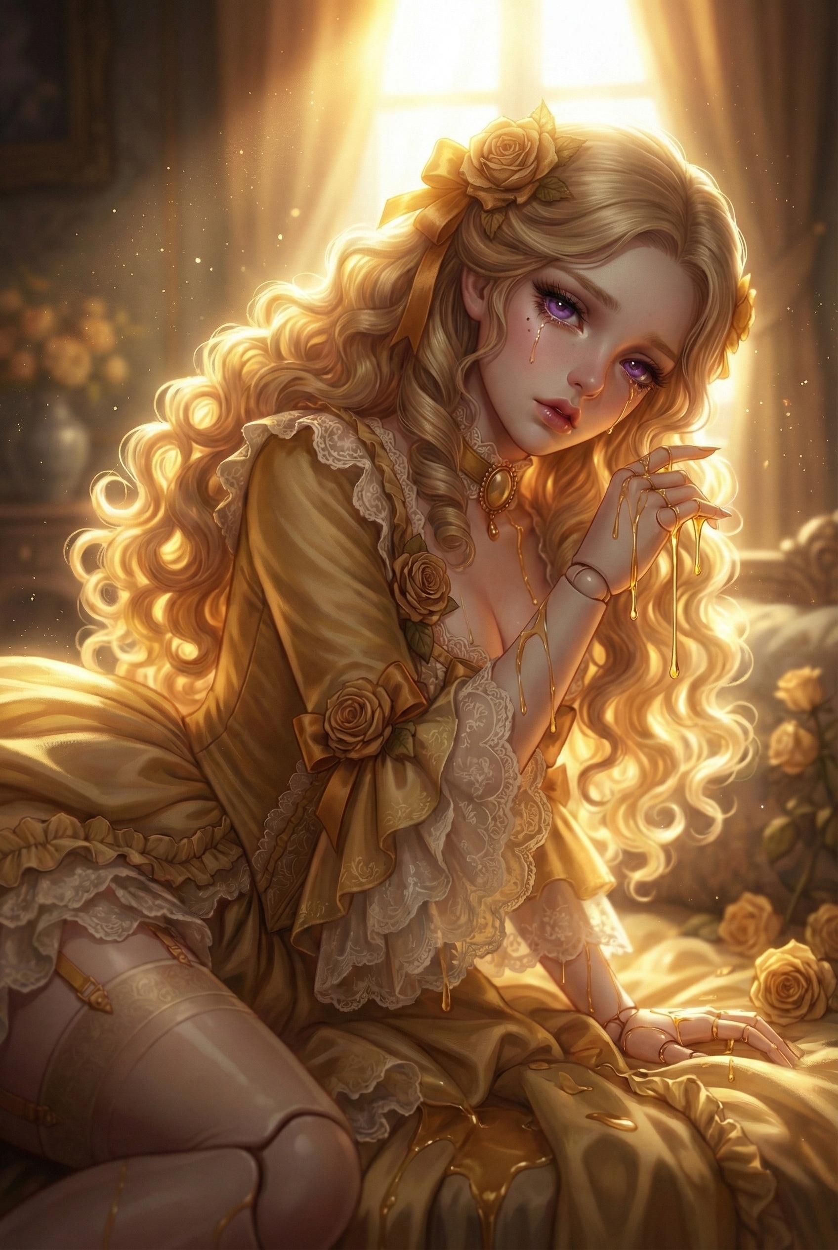 琥珀の聖女、滴る甘露【Yellow】 | の人気AIイラスト・グラビア