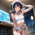 水色の下着の貧乳OL その15 2枚目