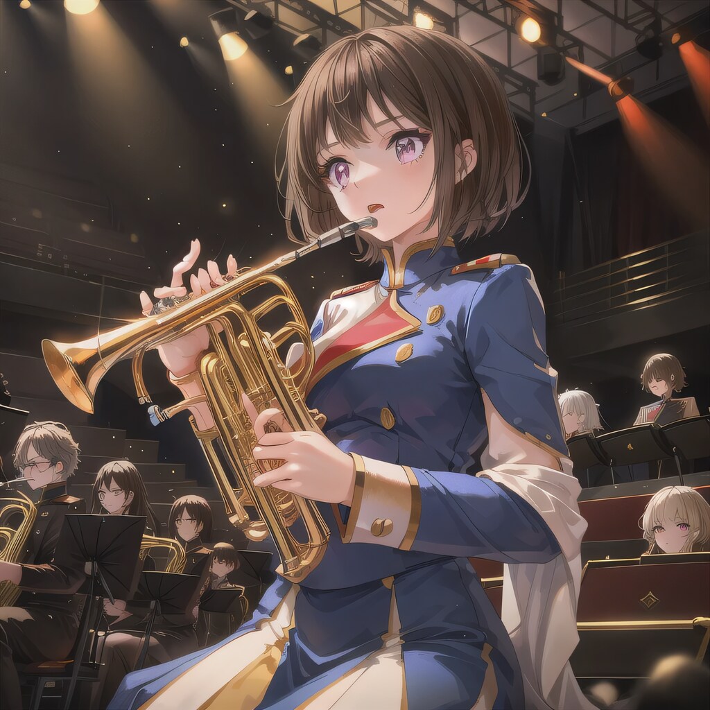 黒髪ボブでブラスバンドの少女４