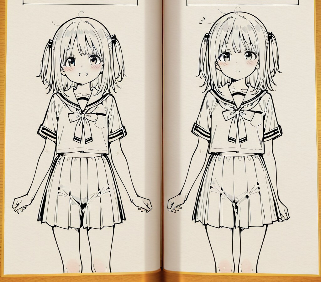 下書きの女の子