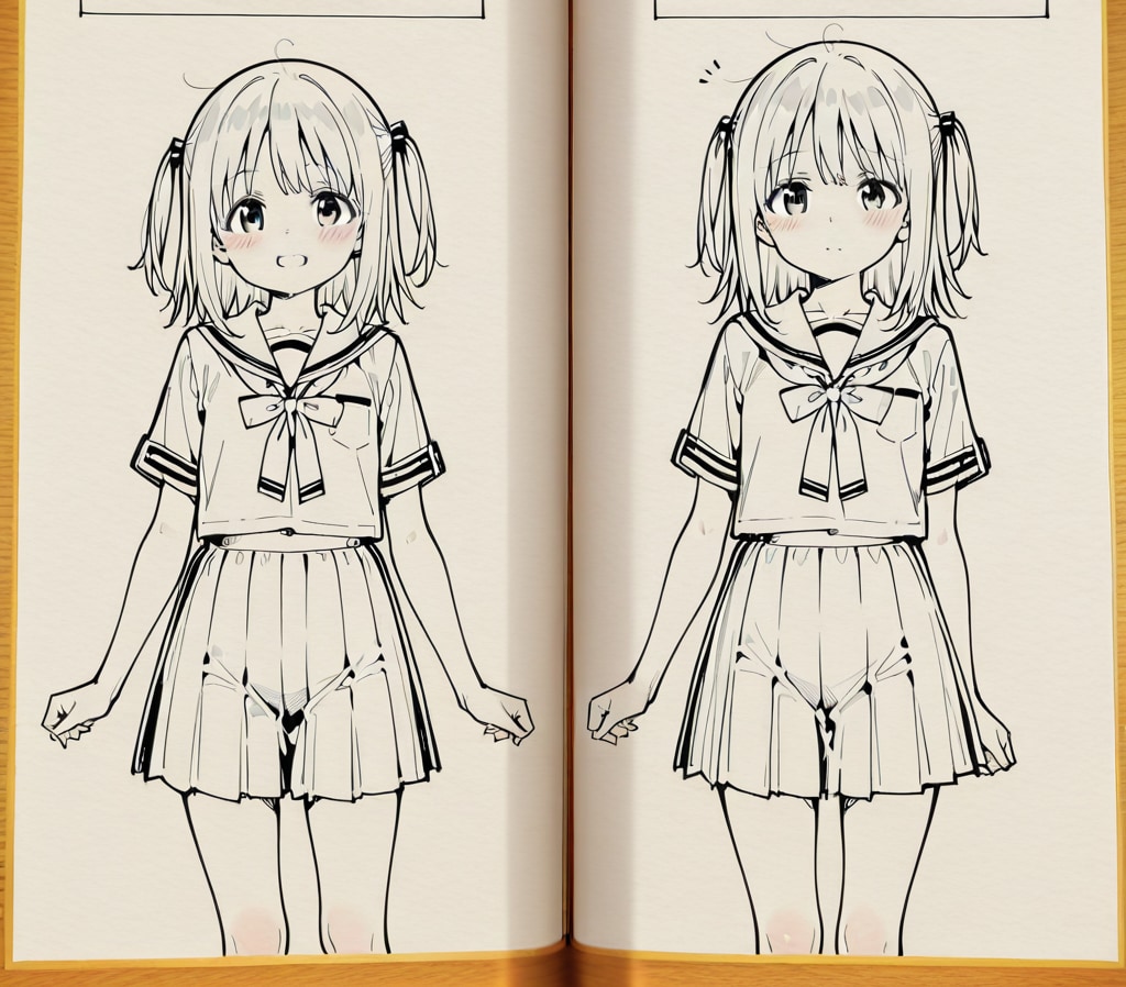 下書きの女の子