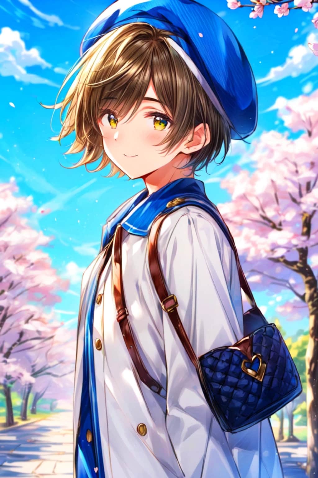 ベレー帽をかぶった、ブラウン髪の少年★(4枚)