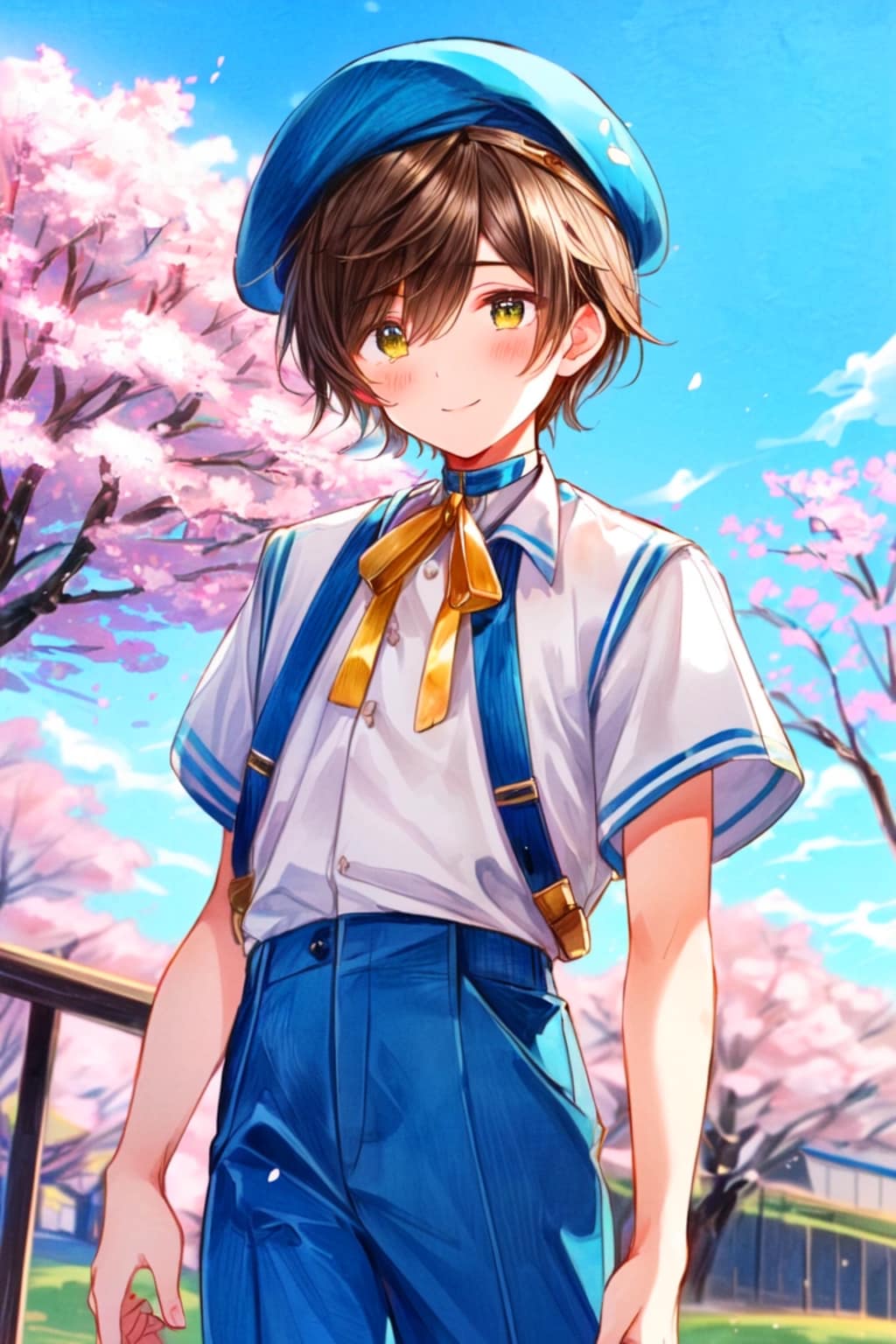 ベレー帽をかぶった、ブラウン髪の少年★(4枚)