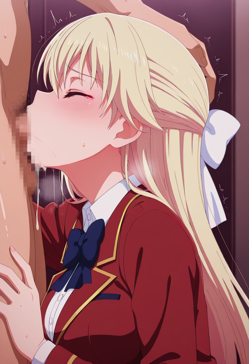 制服のままで脱がせずに七瀬ちゃんの喉奥にぶち込みたい