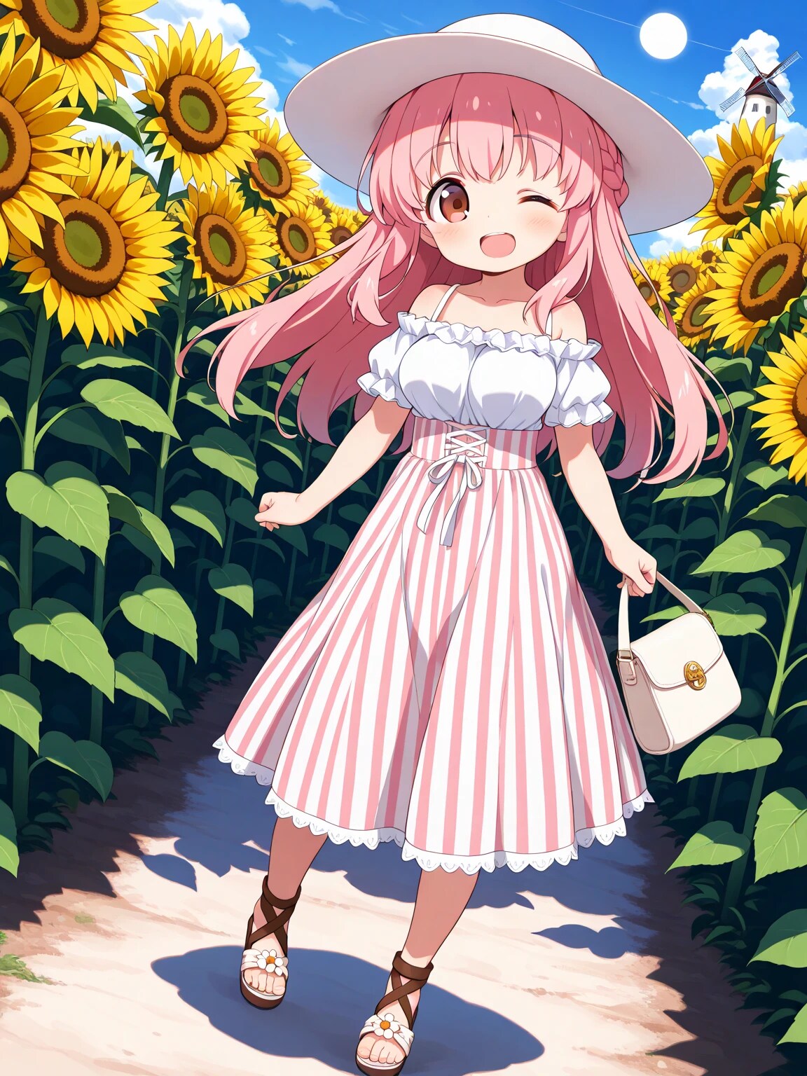 りなちゃんとひまわり畑