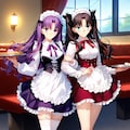 絵梨奈ちゃんと人気ゲーム(アニメ)Fate Stay/nightの遠坂凛ちゃんとコラボしちゃいました❤️ 2枚目