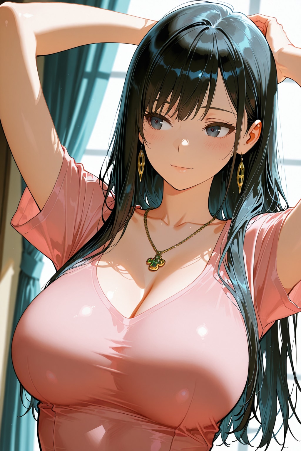 ピンクのワンピース