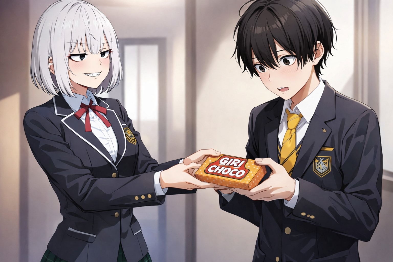 はい時任先輩、義理チョコです🤍 | の人気AIイラスト・グラビア