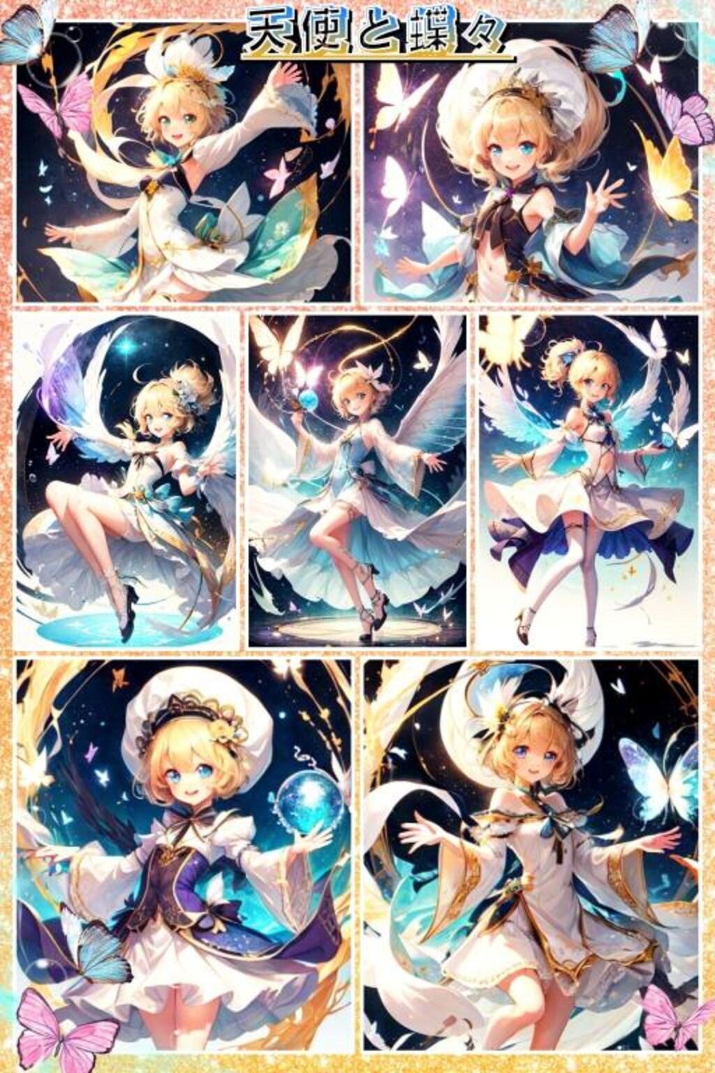 天使と蝶々　コラージュ