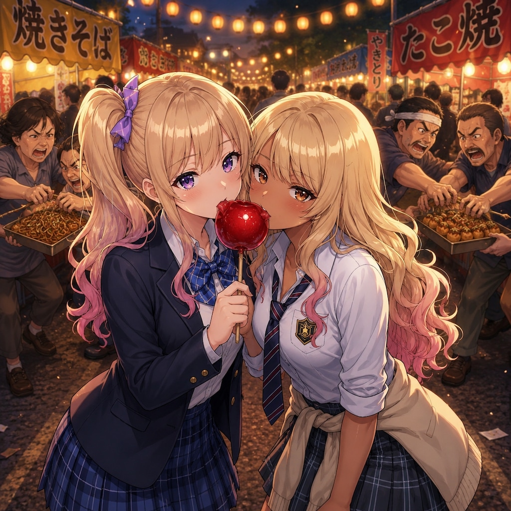 りんご飴とJK