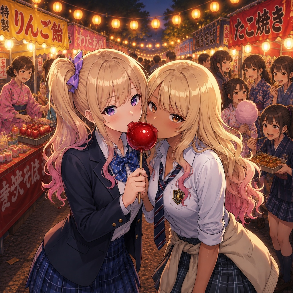 りんご飴とJK