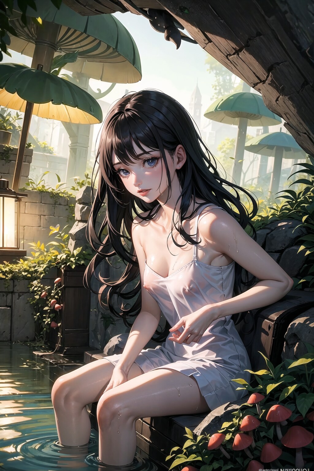 巨大キノコと女の子 透け