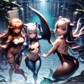 海底神殿で海の日を祝う人魚たち 3枚目