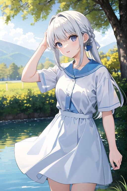 白髪娘（国立公園） | の人気AIイラスト・グラビア