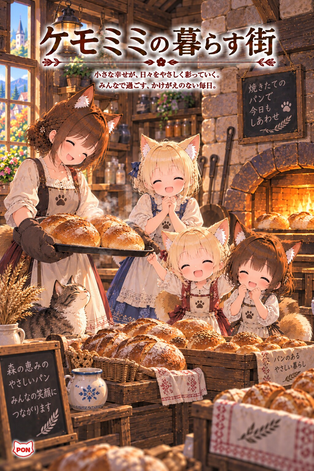 ケモミミの暮らす街 | の人気AIイラスト・グラビア