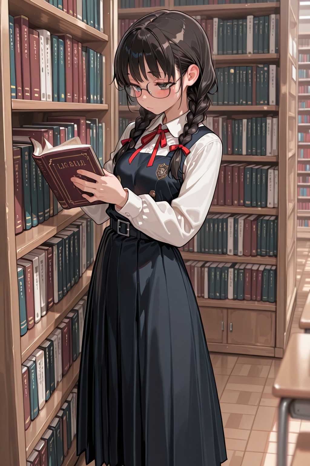 本を探す眼鏡っ娘