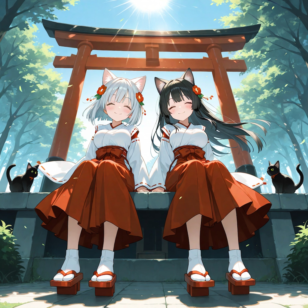 猫巫女様と黒猫巫女様