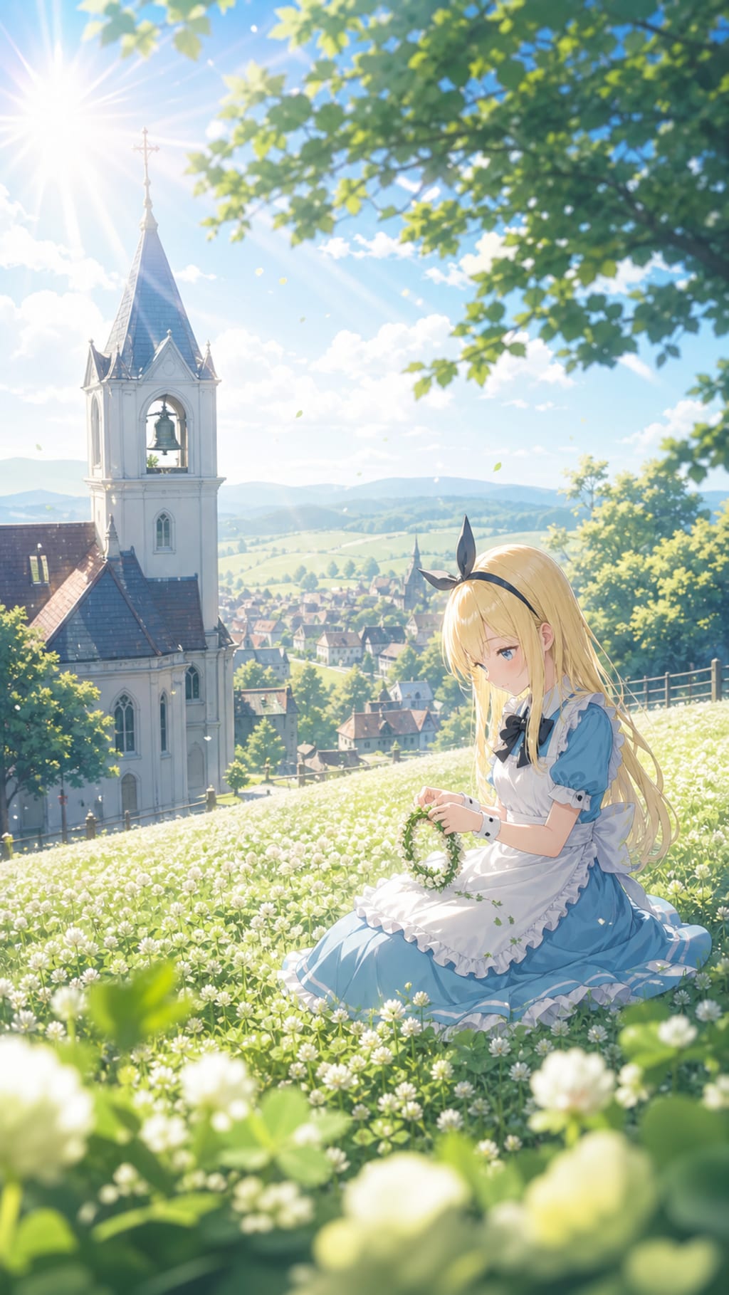 シロツメクサの花冠