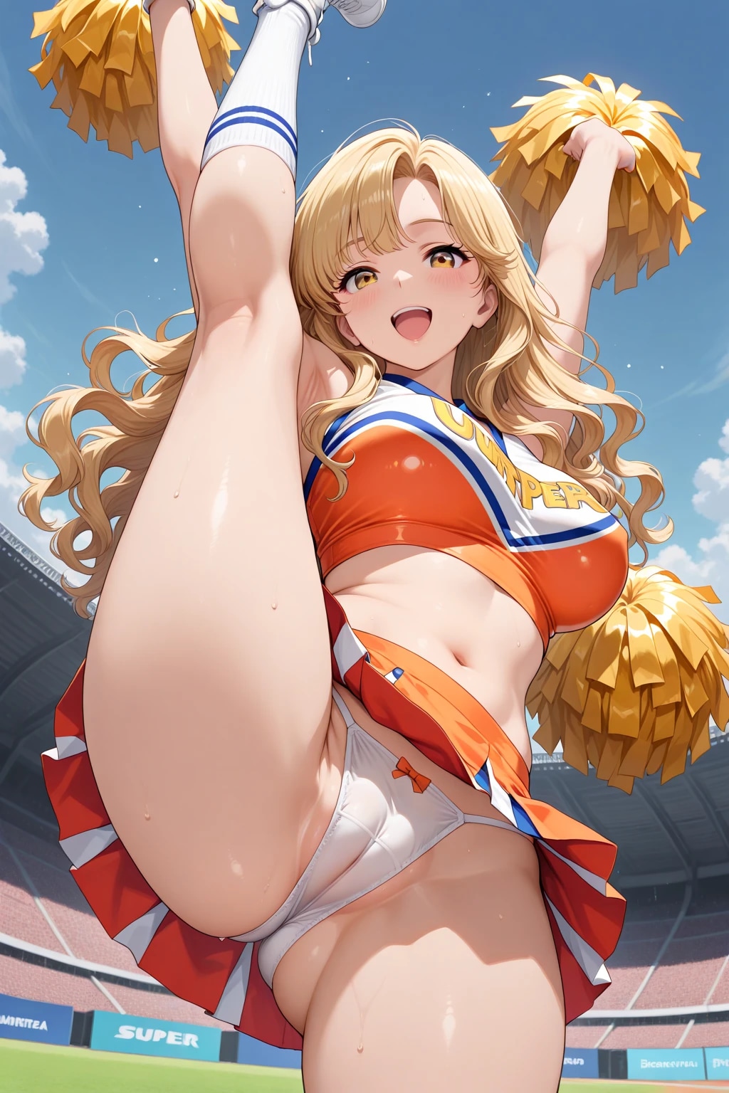 チアのマンスジ見せハイキック